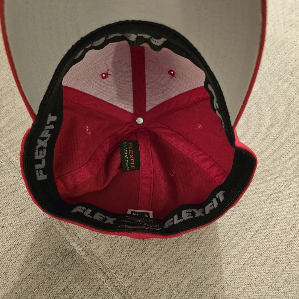 Vintage Y2k No Fear FLEXFIT Red, Orange, Black, Embroidered Baseball Cap Hat O/S - Picture 5 of 7